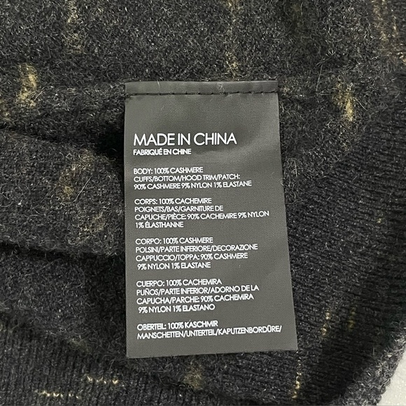 Club Monaco Cashmere Sweater Pullover Hoodie Charcoal Medium - Picture 12 of 13